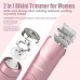 Akunbem Bikini Trimmer for Women - 2 in 1 Electric Razors for Women - Dual Head Electric Shaver - IPX7 Waterproof Wet & Dry Use Body Hair Trimmer and Facial Hair Remover for Bikini Underarm Leg Arm